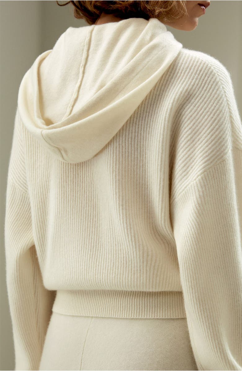 Lilysilk Women's Eshe 2-in-1 Cashmere Detachable Hoodie, Alternate, color, White