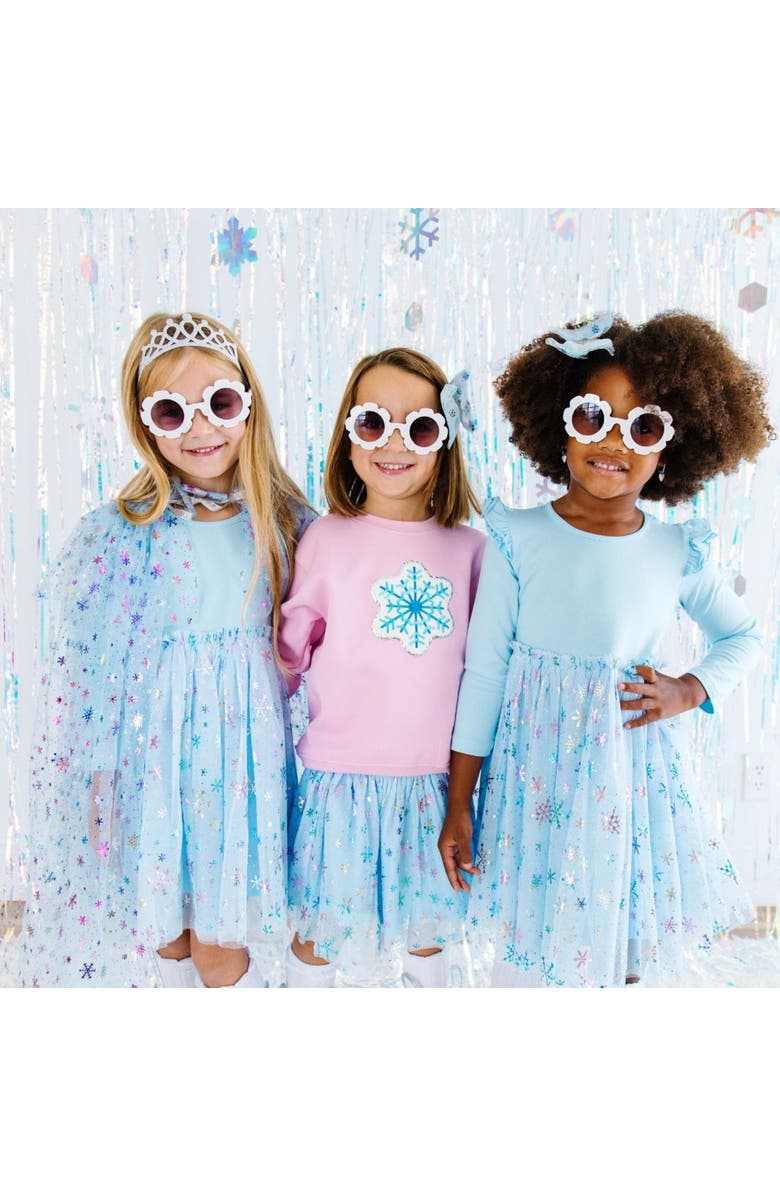Sweet Wink Snow Princess Iridescent Long Sleeve Tutu Dress, Alternate, color,