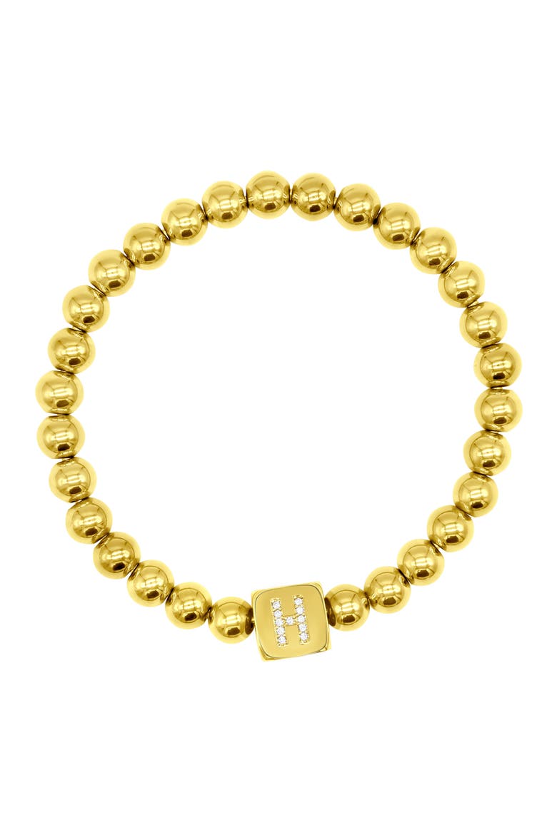 Crystal Initial Stretch Bracelet, Main, color, GOLD-H