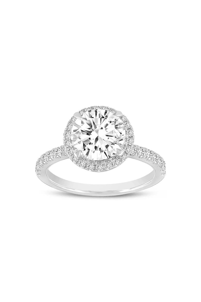 Niri 14K White Gold Round Lab Grown Halo Cathedral Diamond Ring - 2.45 Ct, Main, color, 14K White Gold