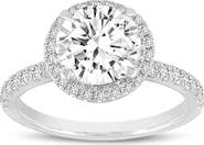 LuvMyJewelry Niri 14K White Gold Round Lab Grown Halo Cathedral Diamond Ring - 2.45 Ct