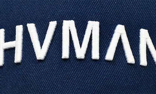 Hvman Logo Mesh Trucker Hat In Classic Blue
