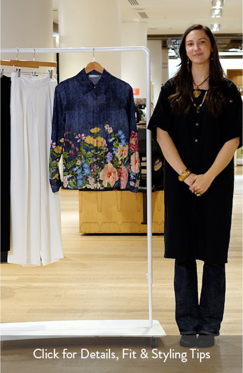 The Johanna Garden Denim Silk Blend Shirt, sales video thumbnail