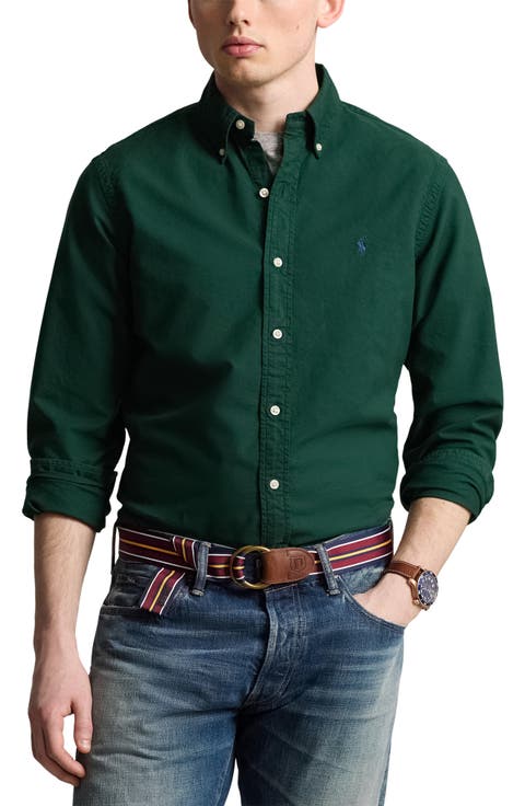 Solid Button-Down Oxford Shirt