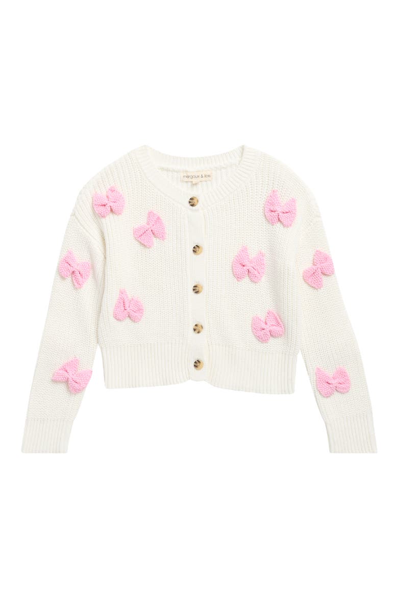 Kids' Bow Cardigan, Main, color, MARSHMELLOW