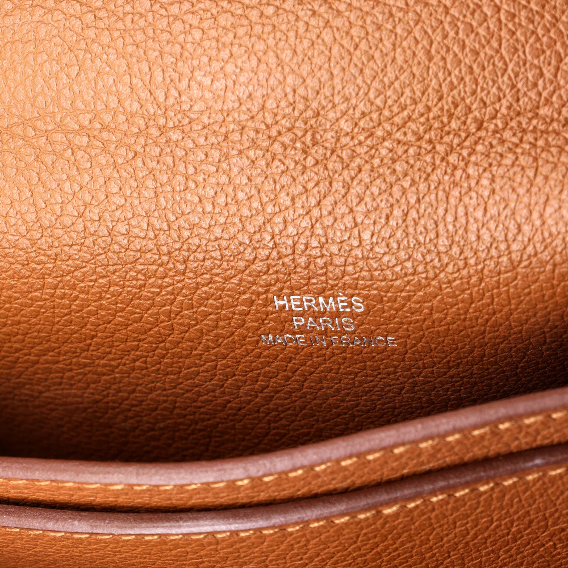 Pre-Owned Hermes H Passant Clutch Shoulder Bag Evercolor, Alternate, color, Gold
