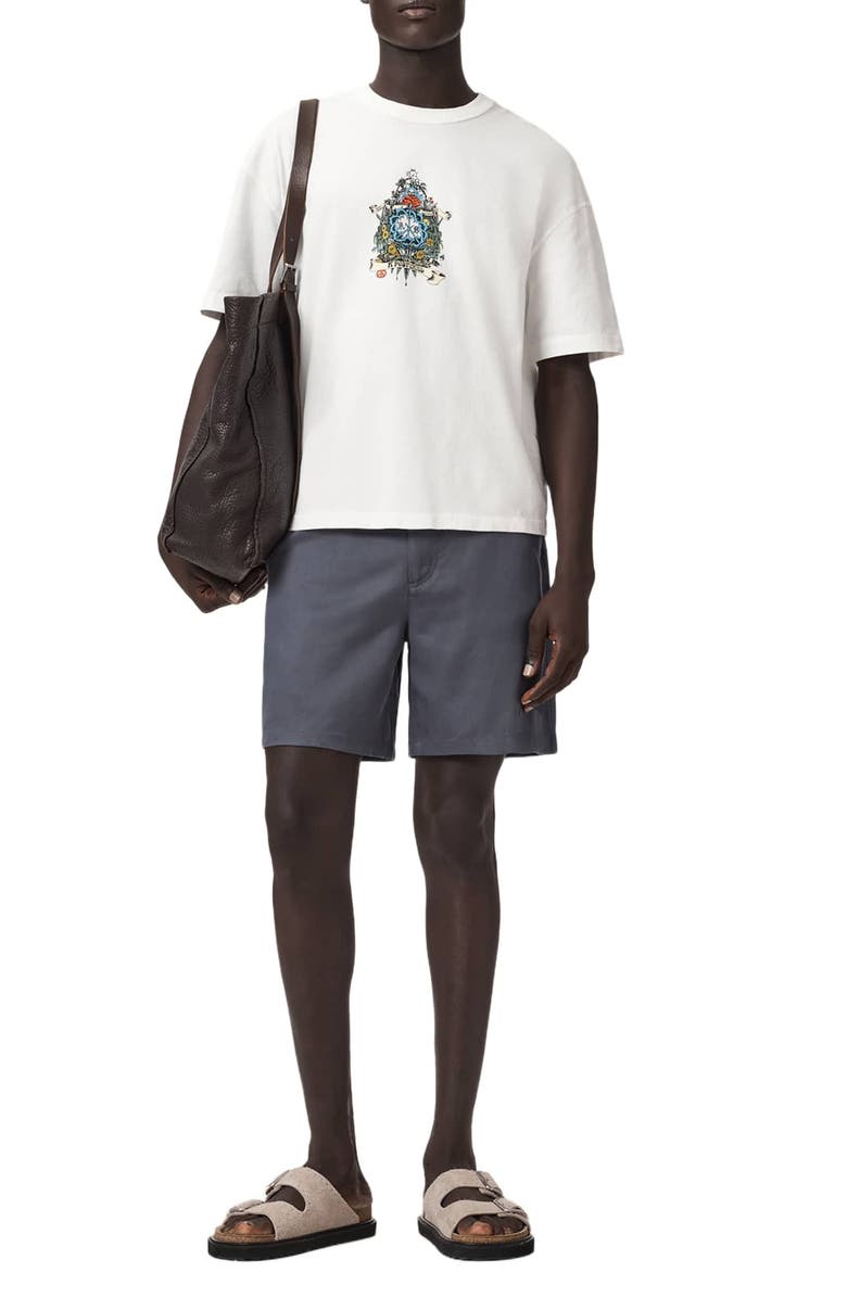 AllSaints Saviour Crewneck Graphic T-Shirt, Alternate, color, Chalk White