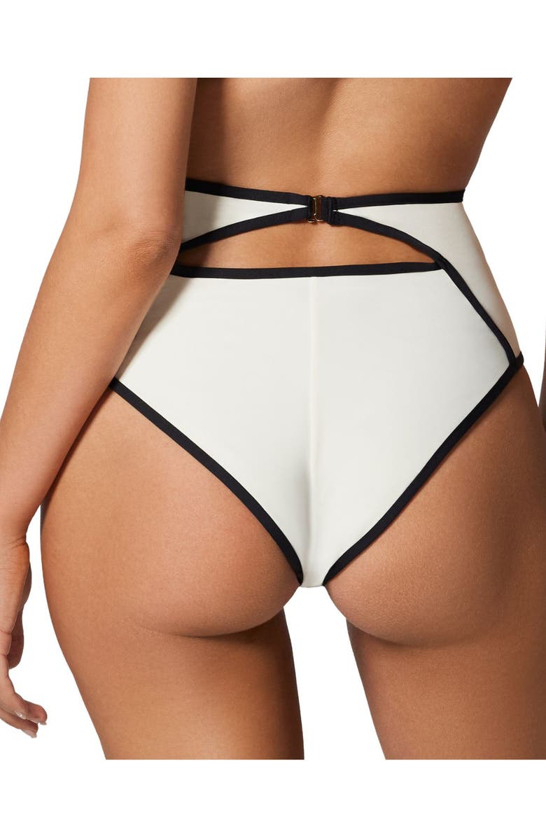 Kiki de Montparnasse Contraste HW Bikini Bottom, Alternate, color, Ecru/Black