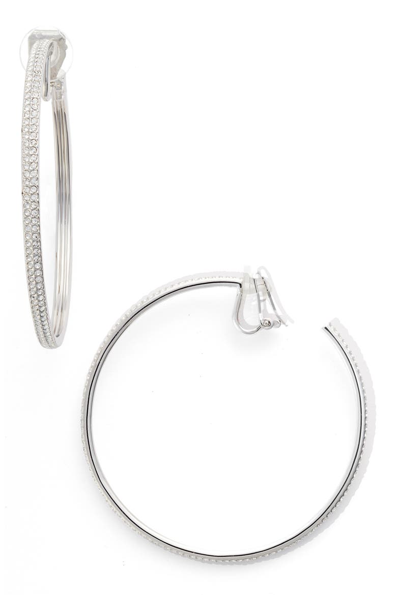 Large Hoop Earrings, Main, color, SILVER