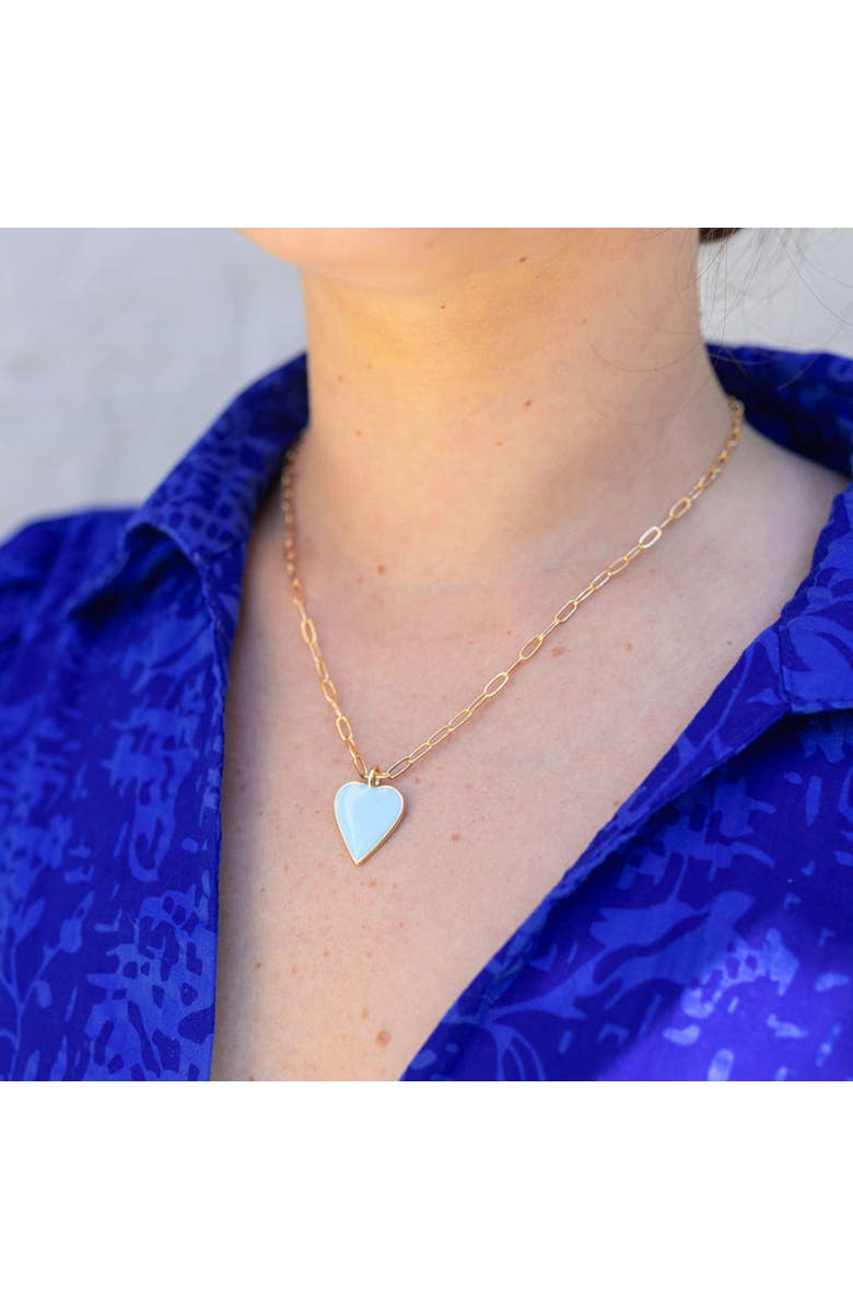 Erin McDermott Jewelry Carolina Blue Heart Necklace, Alternate, color, Blue
