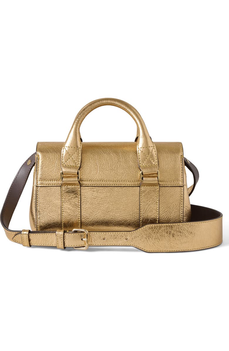 Mulberry Mini Heritage Bayswater Metallic Leather Satchel, Alternate, color, Somerset Gold