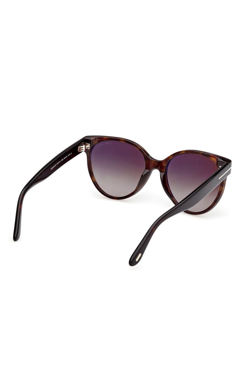 Tallulah 56mm Gradient Round Sunglasses, Alternate, color, DARK HAVANA / GRADIENT SMOKE