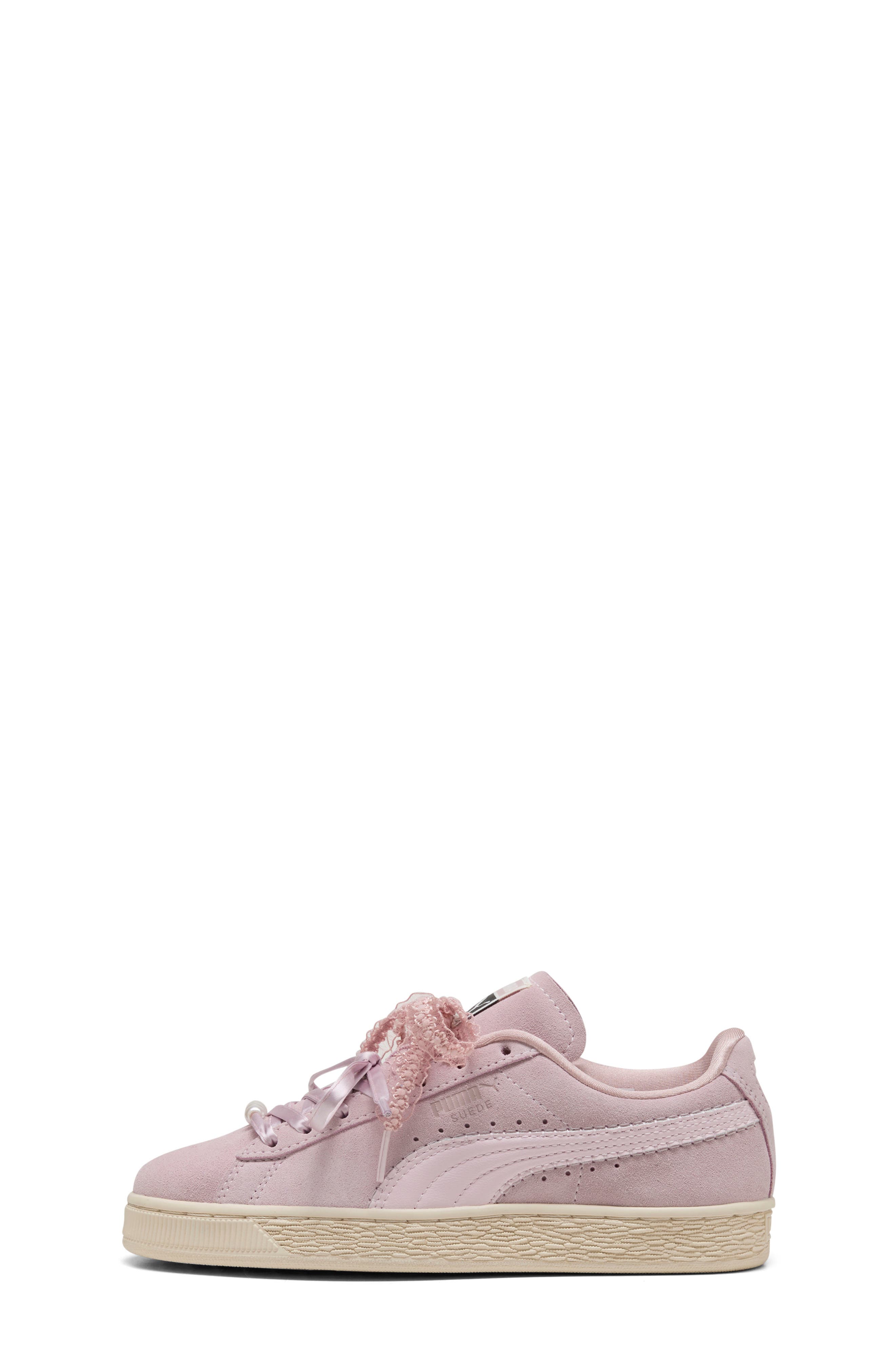 Kids' Suede Bloom Sneaker, Alternate, color, MISTY PINK/ POWDER PINK
