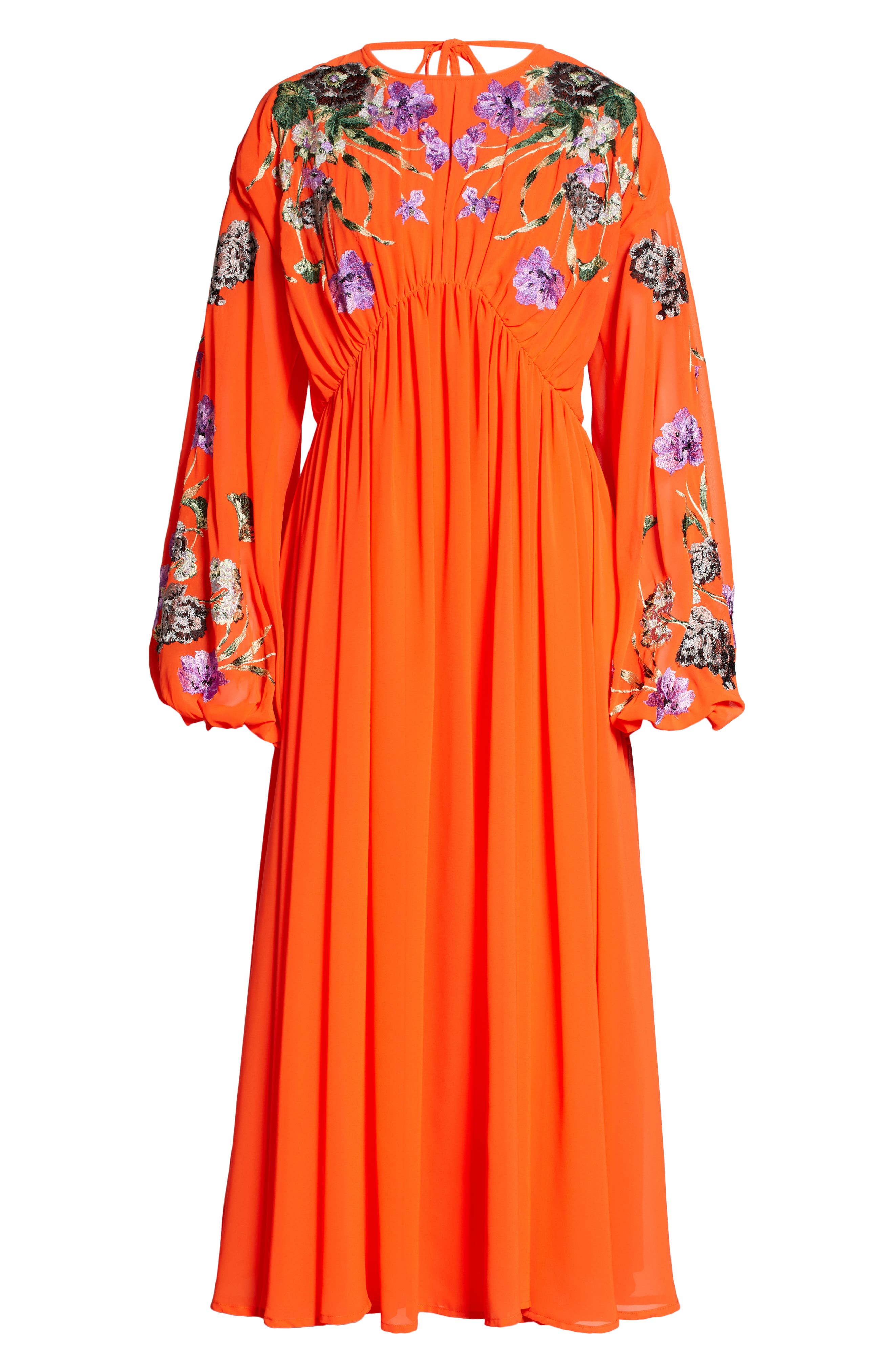 ASOS DESIGN Embroidered Bodice Blouson Sleeve Maxi Dress