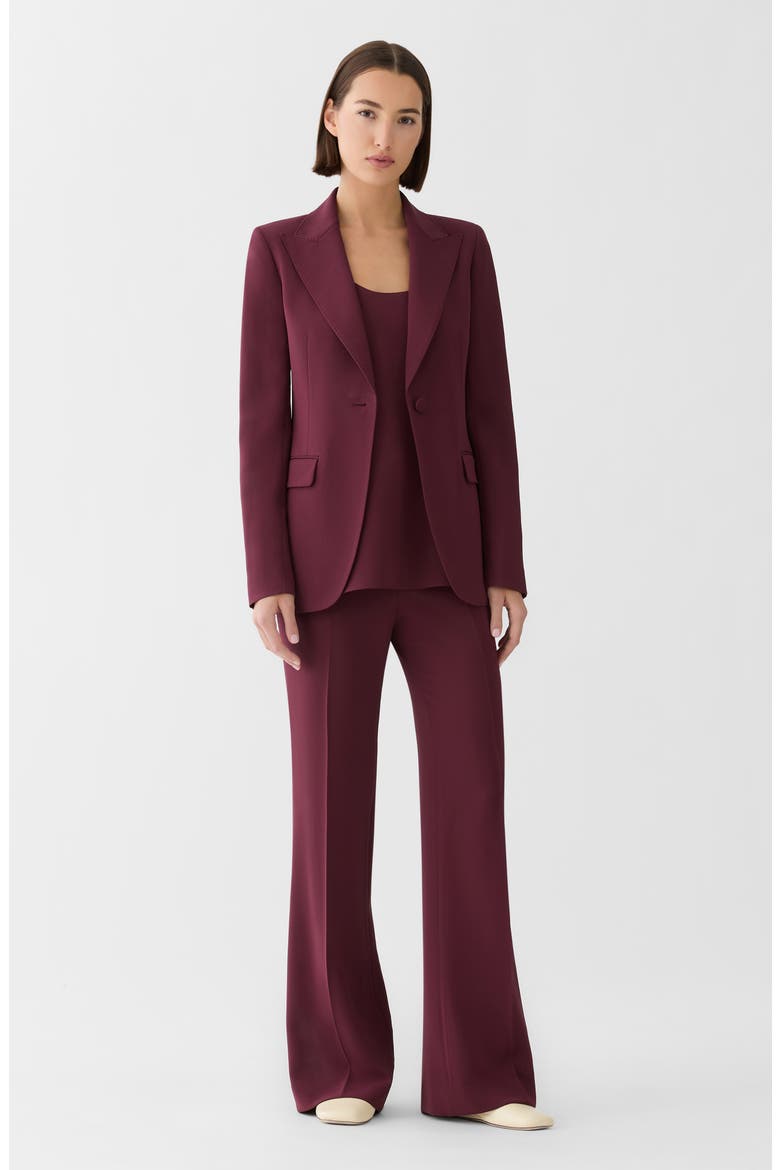 Finesse Crepe Blazer, Alternate, color, AUBERGINE