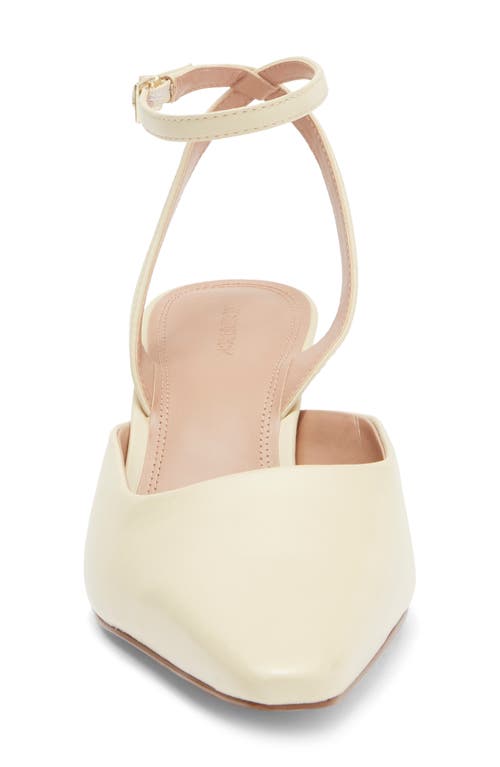 Nordstrom Greenwich Ankle Strap Pointed Toe Slingback Pump In Beige Wood Ash