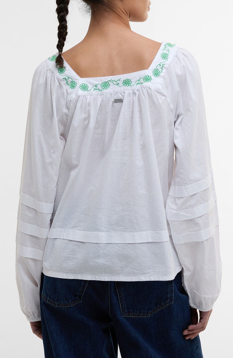 Barbour Ash Embroidered Cotton Top, Alternate, color, White