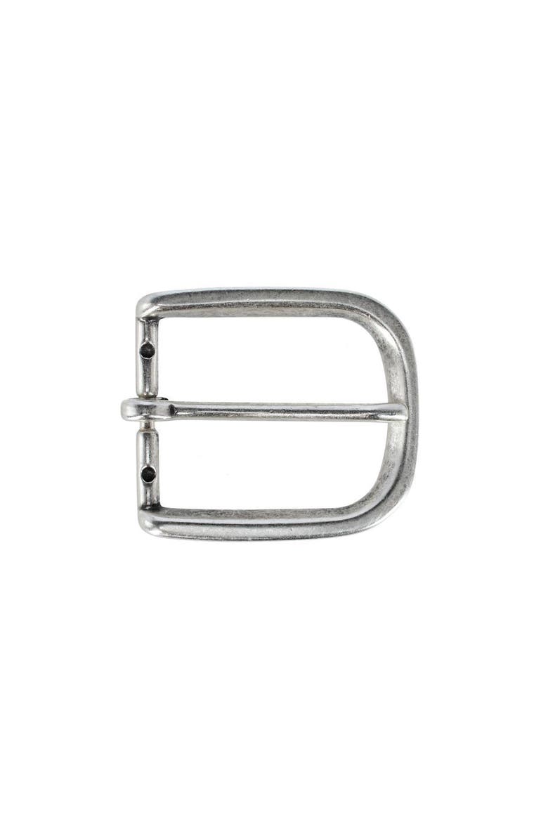 35mm Solid Brass Italian Rounded Edged Harness Belt Buckle, Main, color, English Silver
