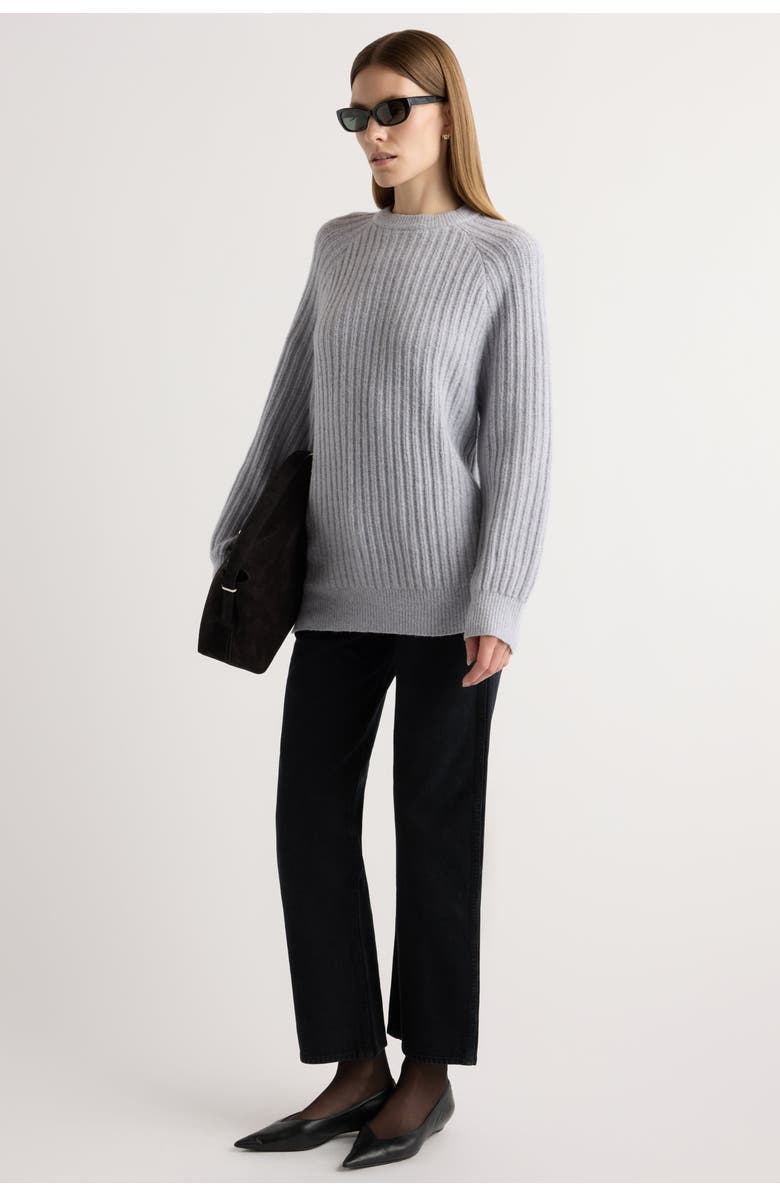 Modern Citizen Roylene Ribbed Boyfriend Sweater, Alternate, color, French Grey