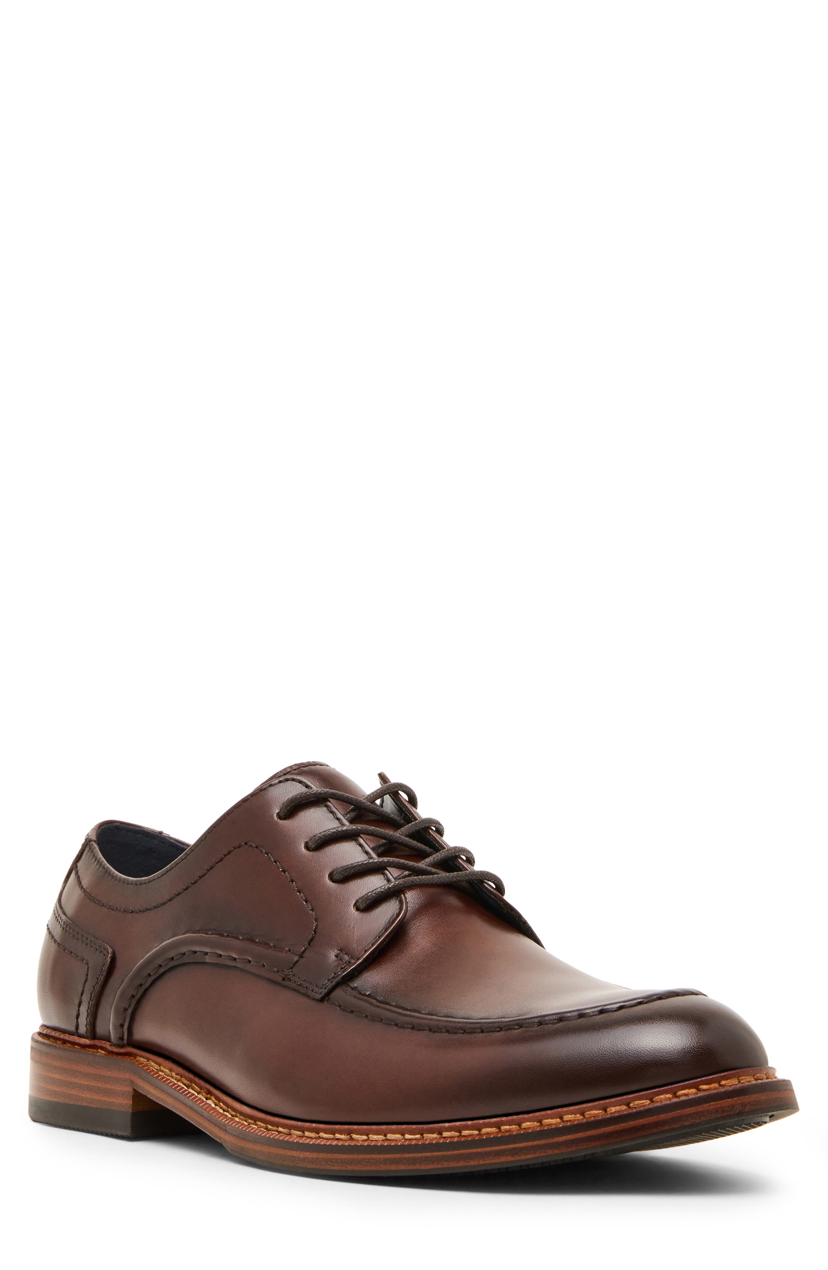 Everet Apron Toe Derby, Main, color, BROWN