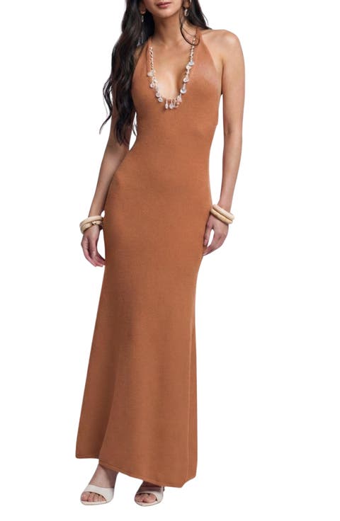 Ignacia Embellished Open Back Maxi Cover-Up Dress