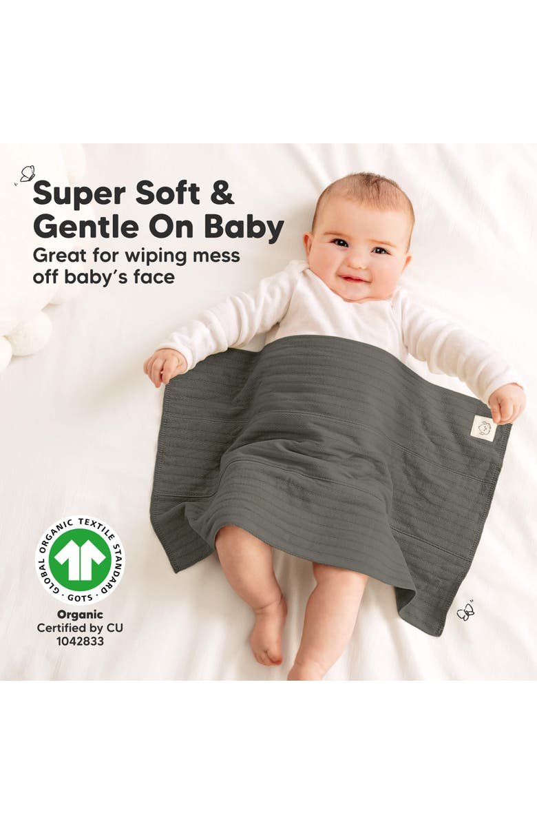 KeaBabies 6-Pack Shea (Stria) Burp Cloths, Alternate, color, Granite