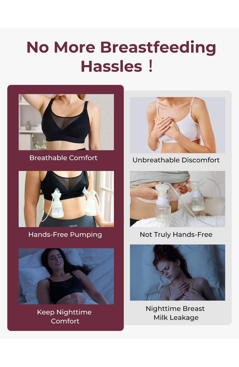 Momcozy Hf018 Pumping & Nursing Bra, Alternate, color, Black