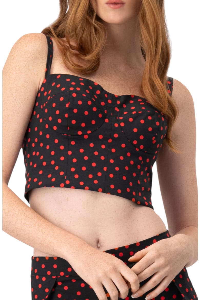 Polka Dot Bustier, Main, color, Black