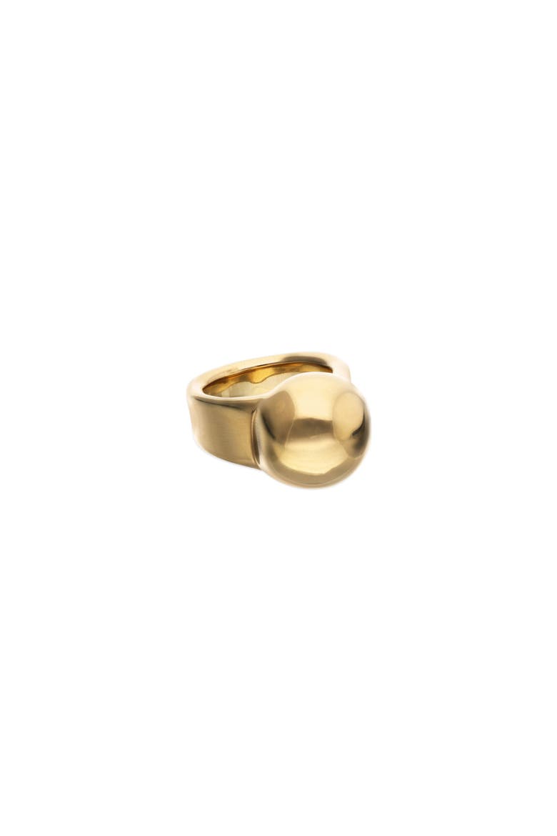 18k gold-plated ring in the shape of a sphere, Alternate, color, Gold