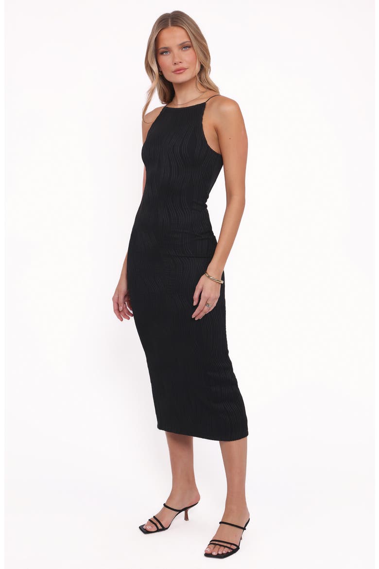 Moira Sleeveless Midi Dress, Alternate, color, BLACK