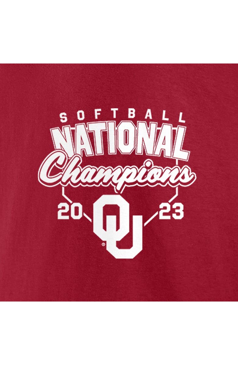 FANATICS Unisex Fanatics Branded  Crimson Oklahoma Sooners 2023 NCAA Softball Women's College World Series Champions Schedule T-Shirt, Alternate, color, 