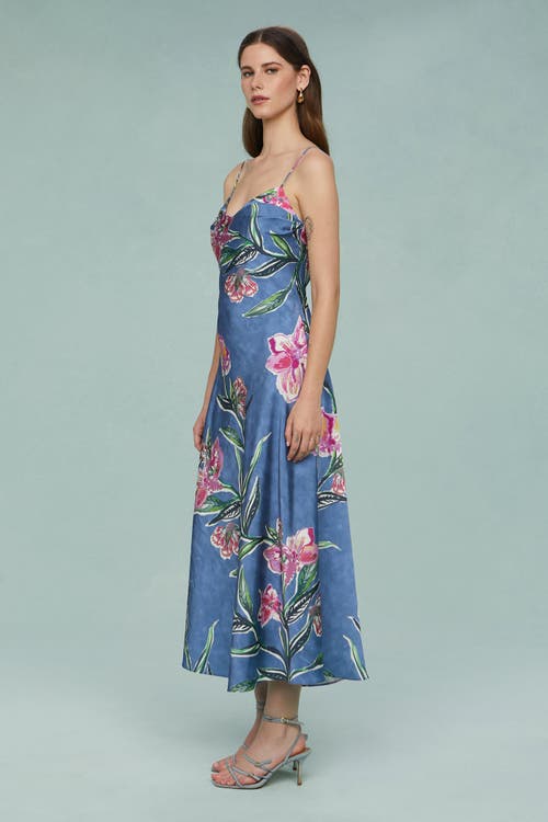 Amur Delilah Midi Dress In Blue