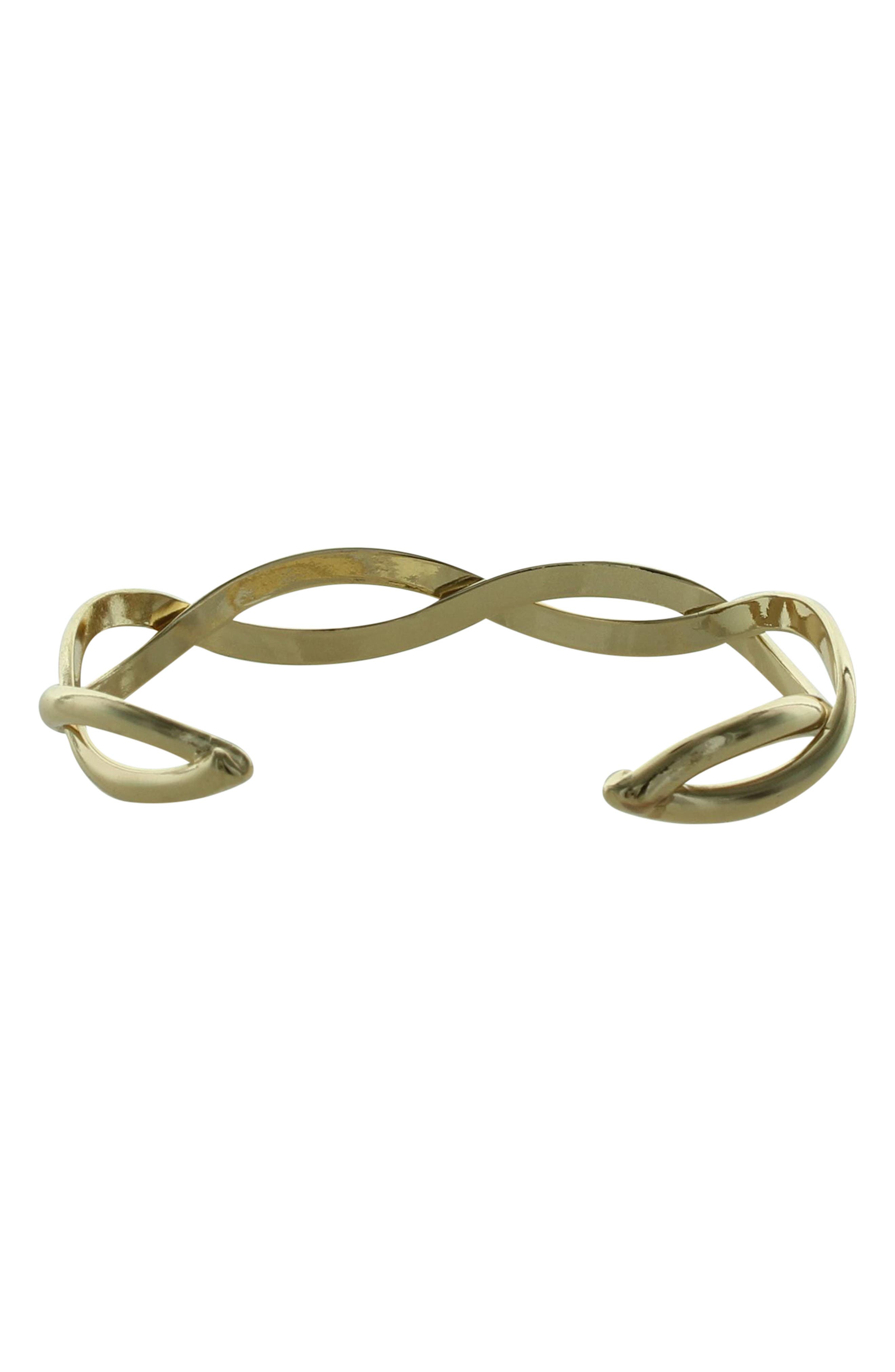 Ophelia Gold Plated Open Cuff Bracelet