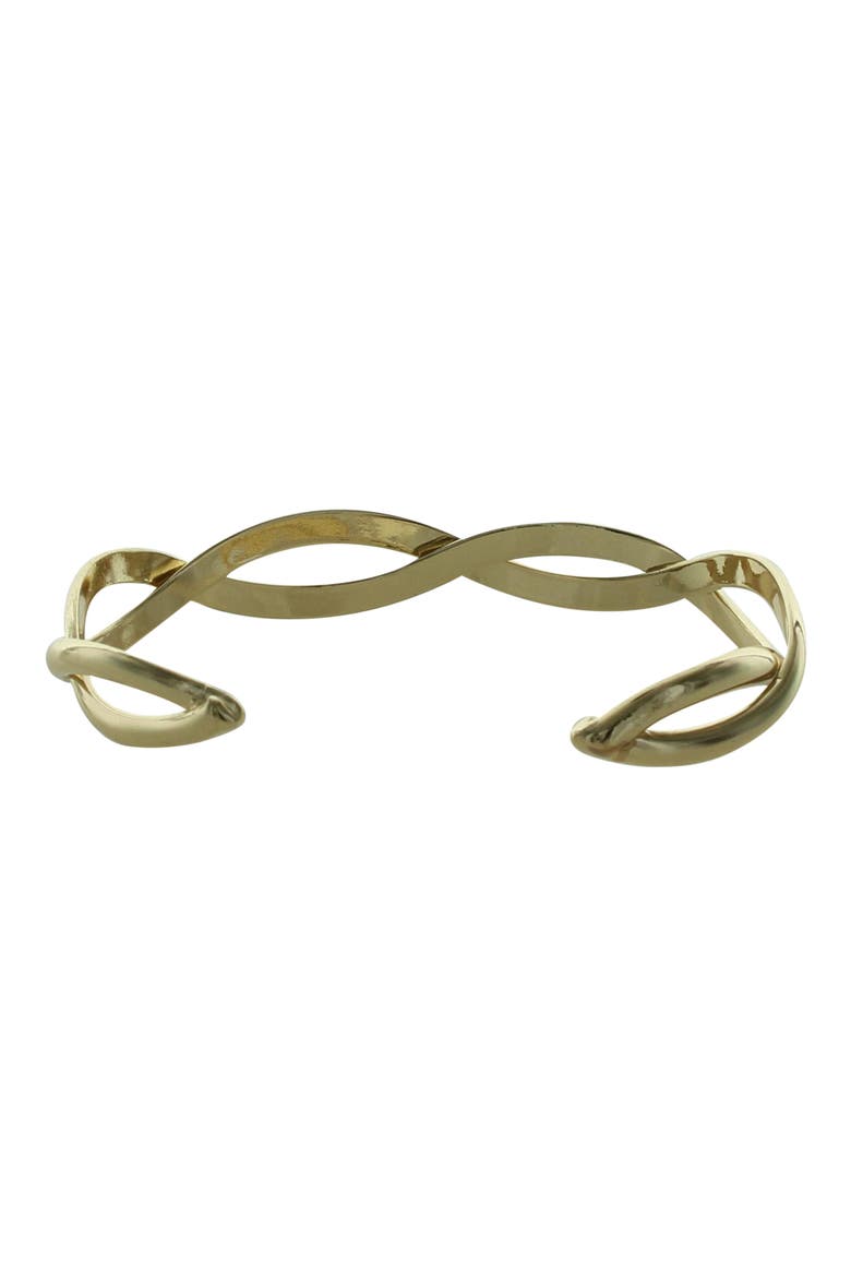 Ophelia Gold Plated Open Cuff Bracelet, Main, color, GOLD