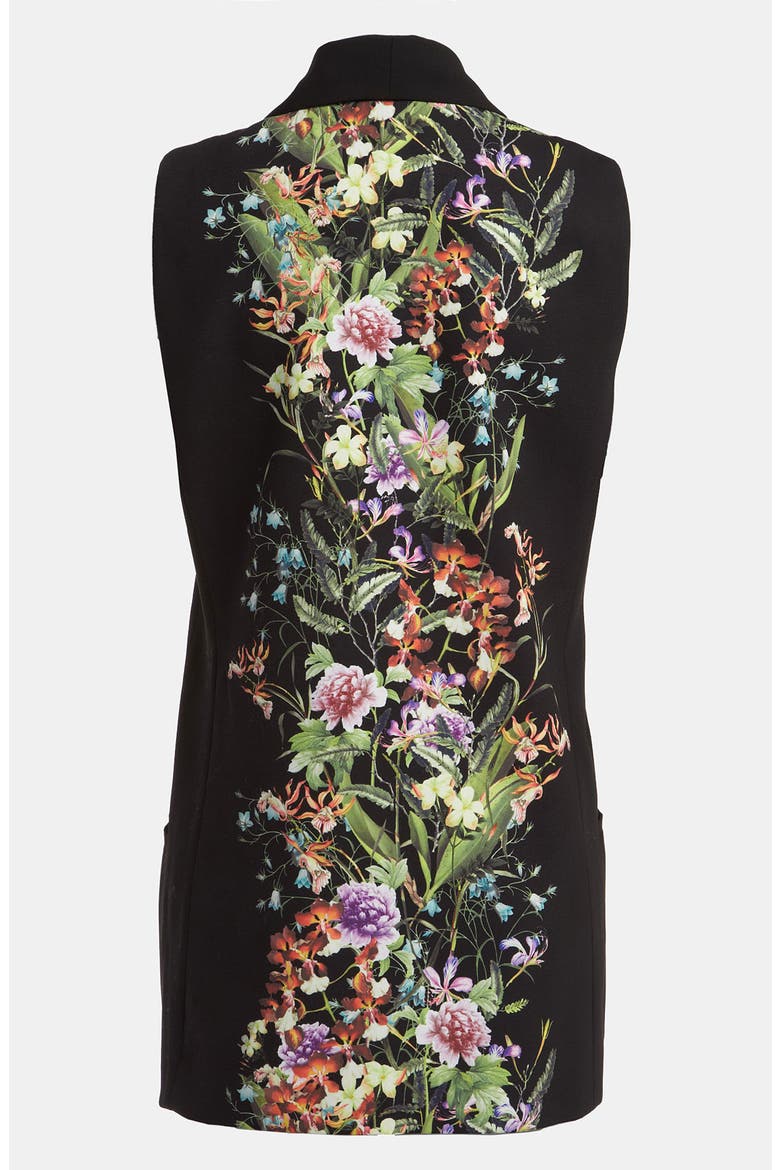 Floral Print Tux Vest, Alternate, color, BLACK/ INTERTWINED