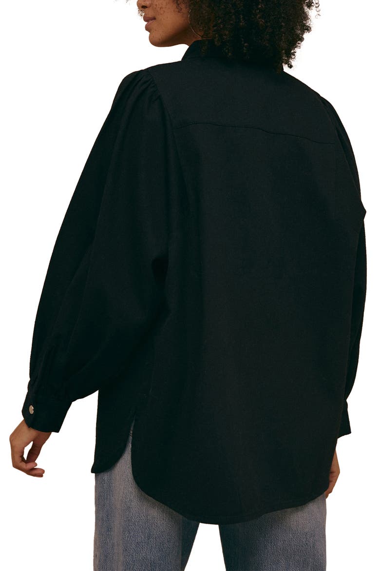 Casual Button-Up Shirt, Alternate, color, BLACK