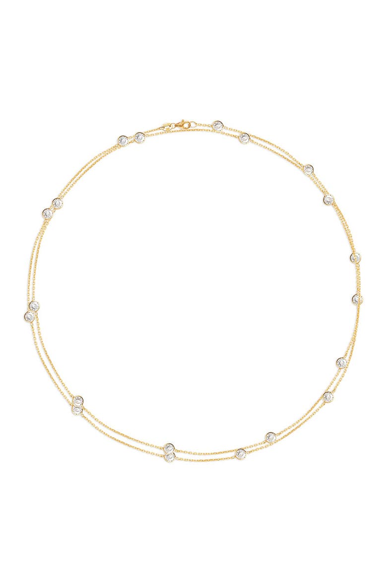 Yellow Gold Vermeil CZ Station Wrap Necklace, Main, color, GOLD