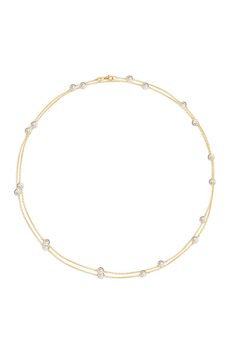 GABI RIELLE Yellow Gold Vermeil CZ Station Wrap Necklace, Main, color, Gold