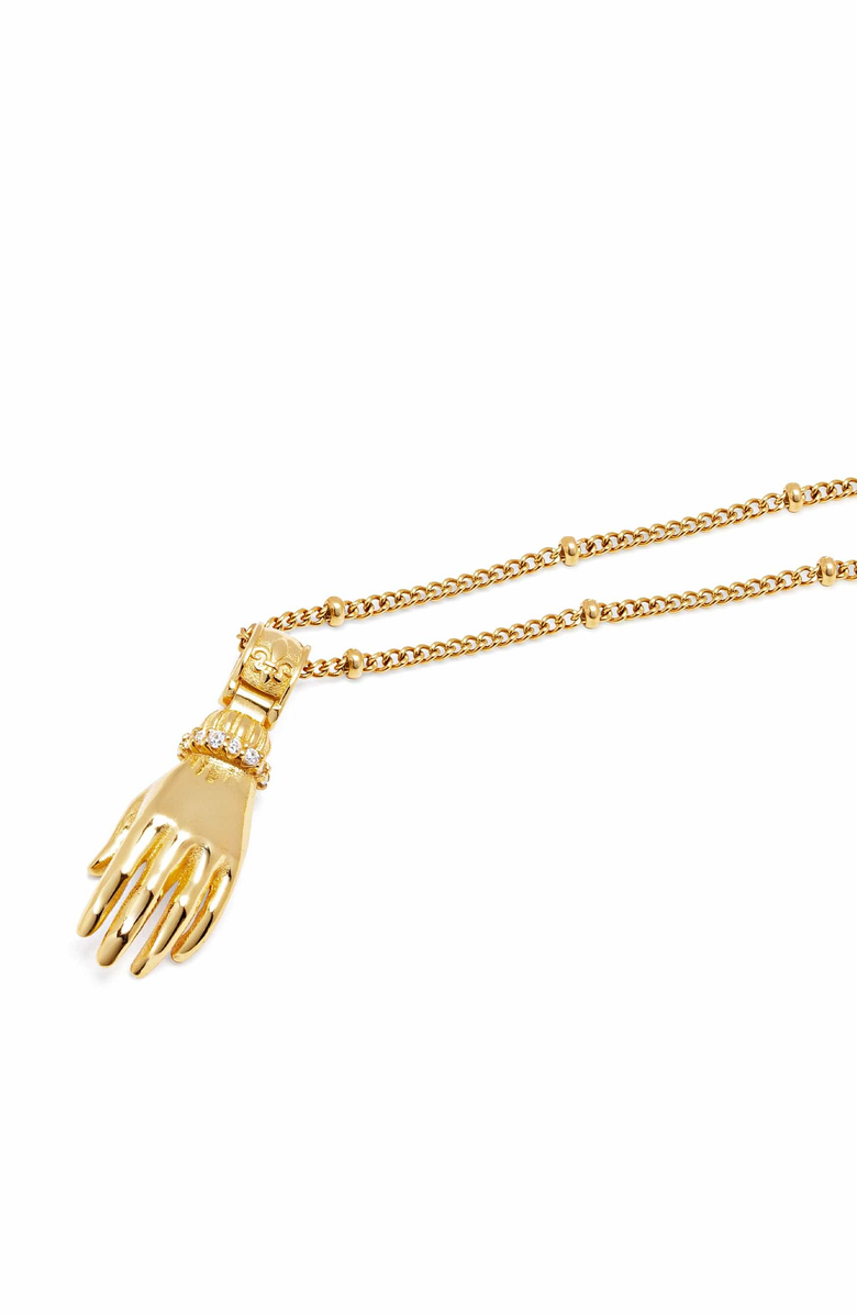 Nialaya Guardian Hand Pendant Necklace, Alternate, color, Gold / Turquoise