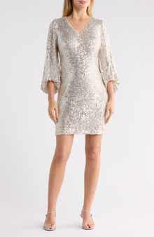 Social Sequins Long Sleeve Dress