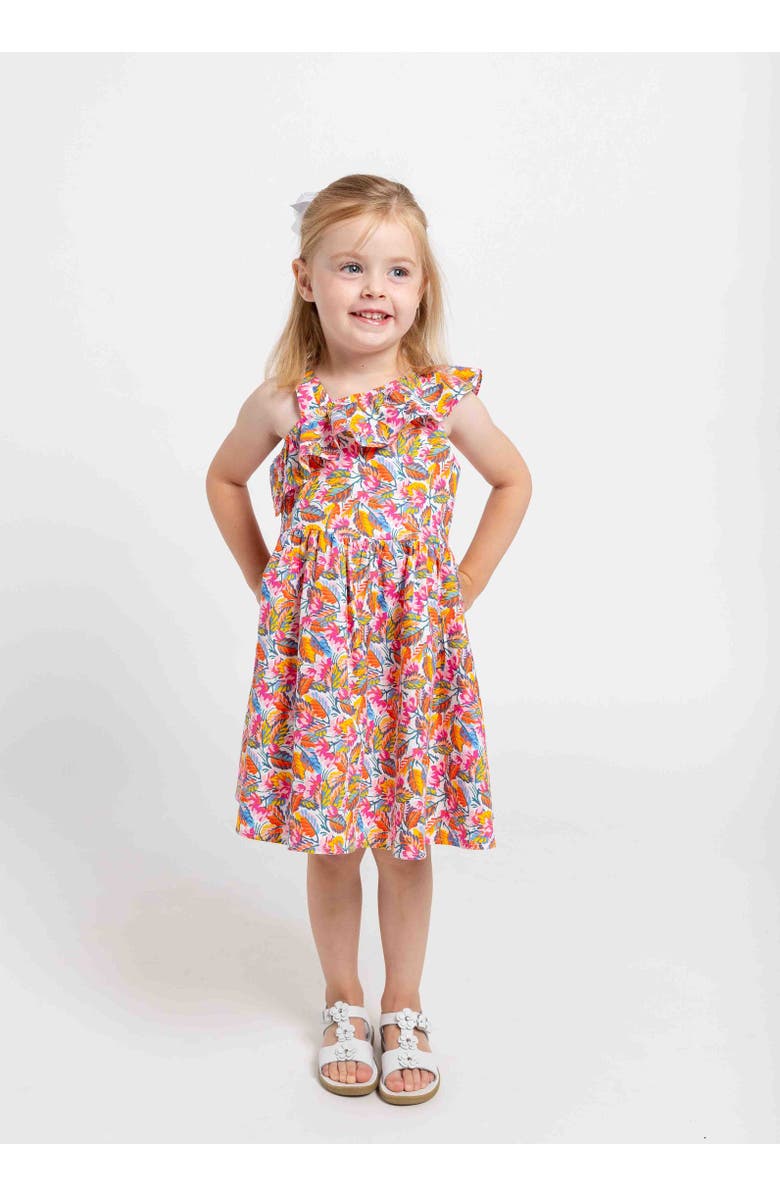 Florence Eiseman Leaf Print One Shoulder Dress, Alternate, color, White / Multicolor