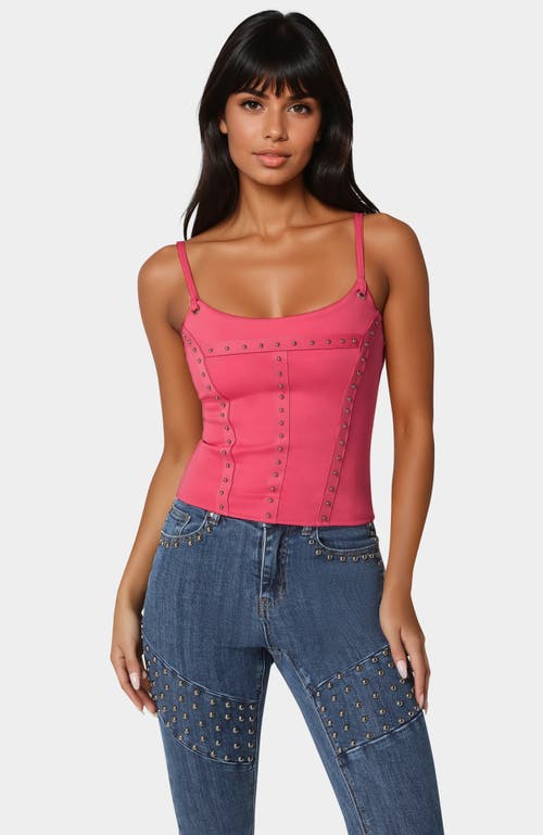 Bebe Studded Corset In Pink