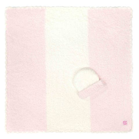 Baby Blanket - Center Stripe w/ Cap - Chenilla Classic