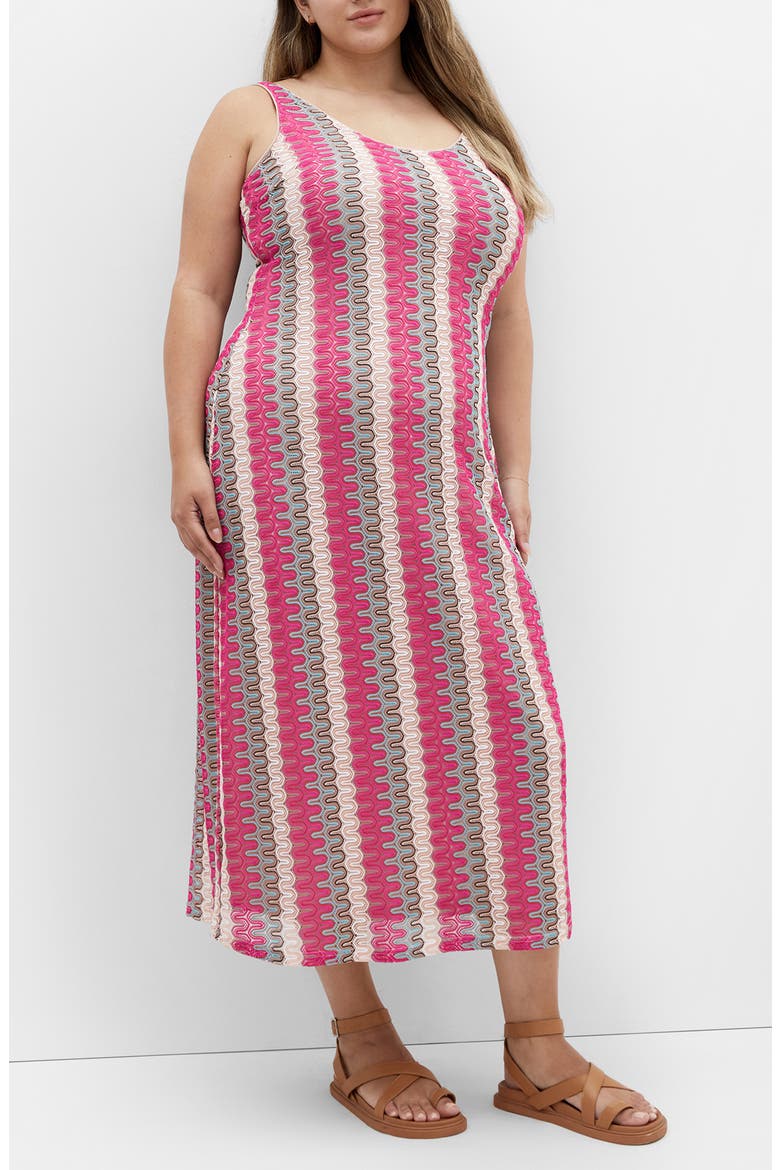 Leilani Stripe Midi Dress, Alternate, color, SUNSET STRIPE