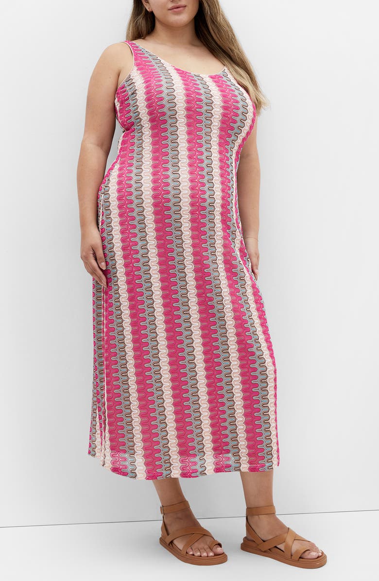 City Chic Leilani Stripe Midi Dress, Alternate, color, Sunset Stripe
