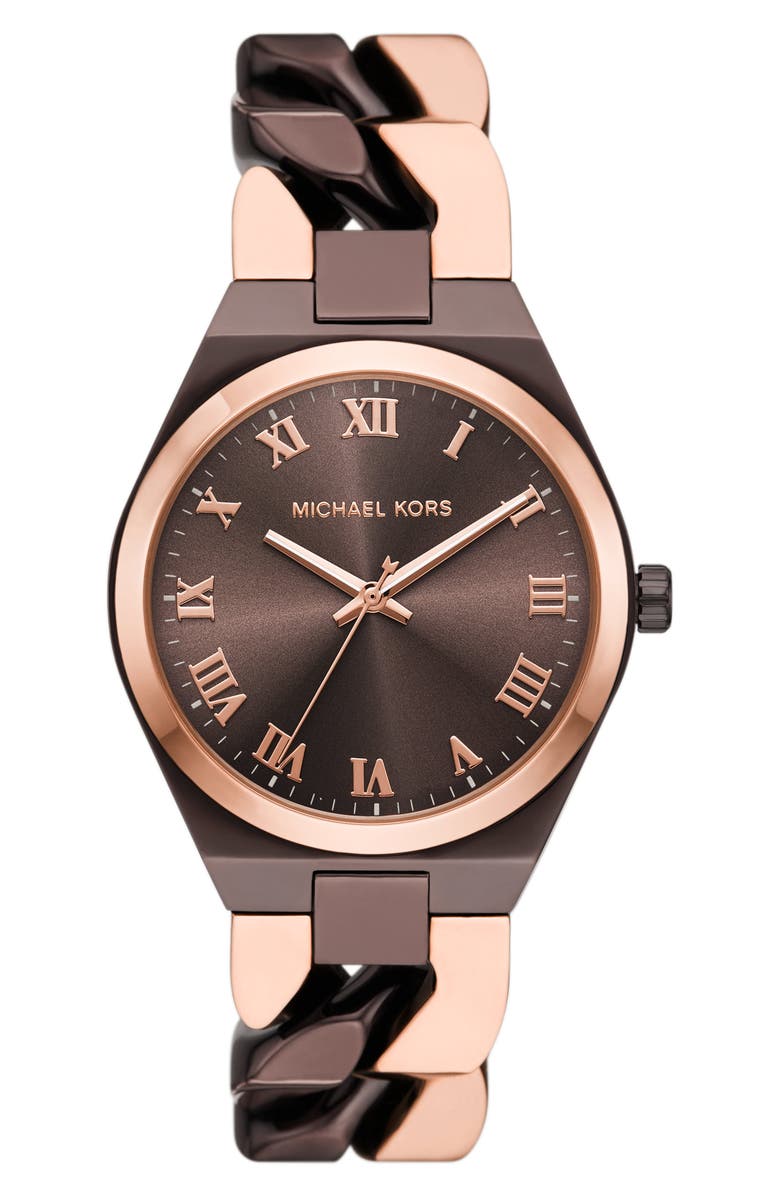 MICHAEL Michael Kors Lennox Three-Hand Quartz Bracelet Watch, 37mm, Main, color, 