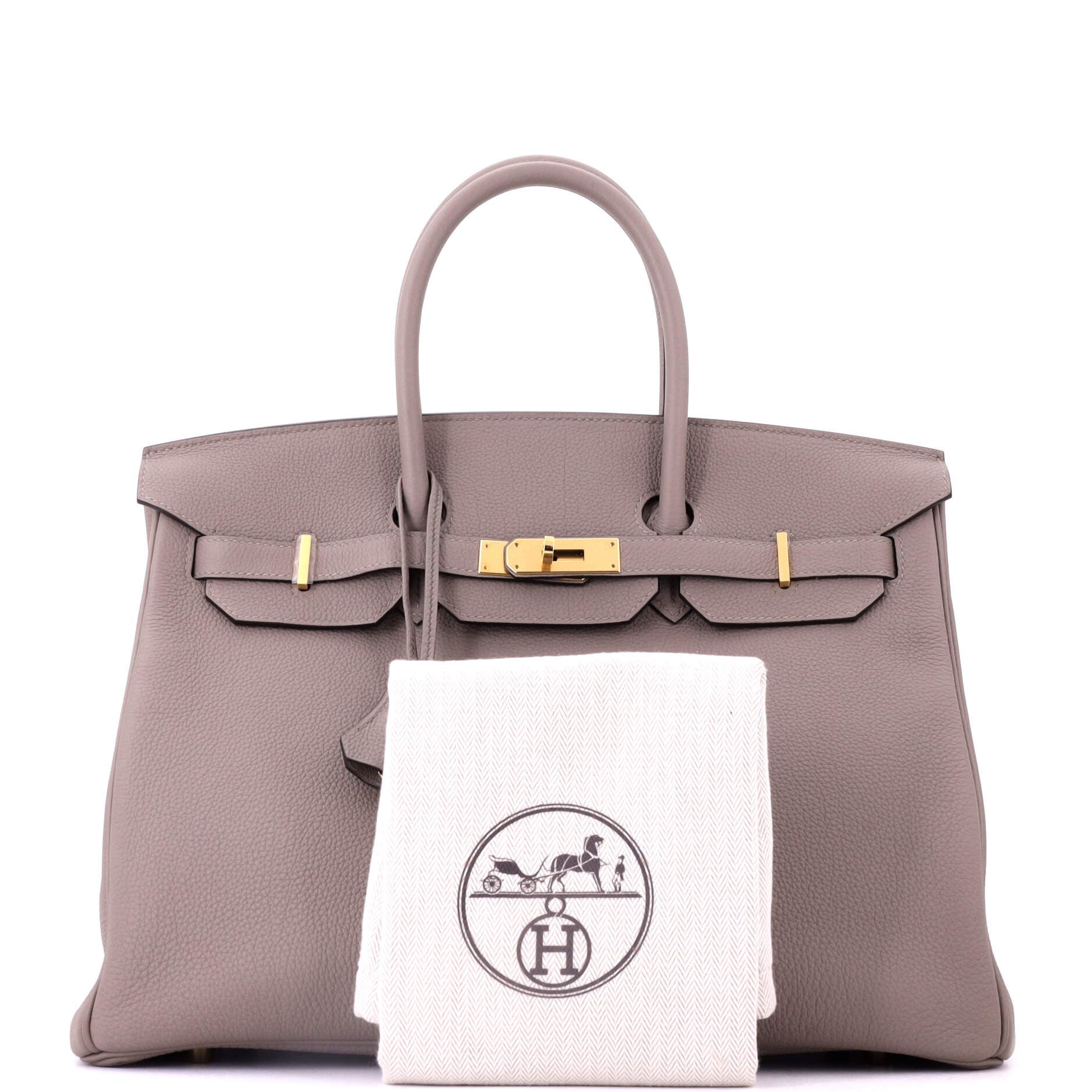 Pre-Owned Hermes Birkin Handbag Grey Togo with Gold Hardware 35, Alternate, color, Gris Asphalte