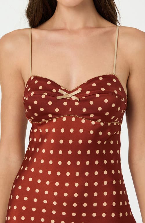 Astr The Label Satin Bow Trim Polka Dot Minidress