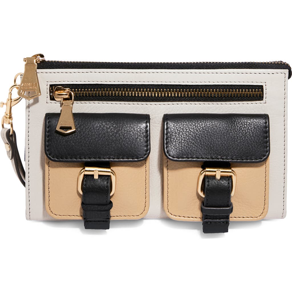 AIMEE Saddle Up Leather Wristlet in Chalk Colorblock at Nordstrom Rack