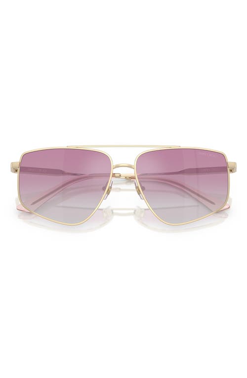 Jimmy Choo 58mm Pilot Sunglasses In Pale Gold/pink
